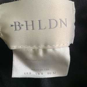 BHLDN Lyra V-Neck Faux-Wrap Crepe Midi Dress in Black